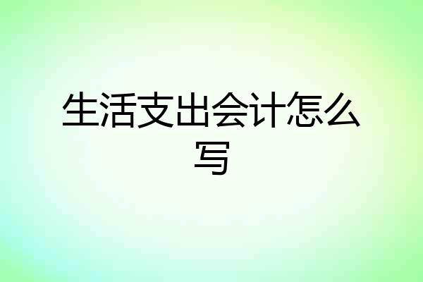 生活支出会计怎么写