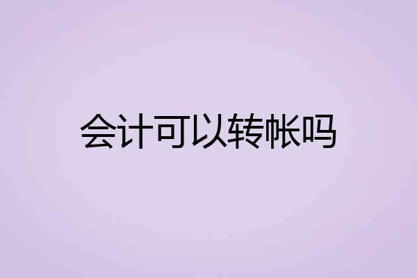 会计可以转帐吗