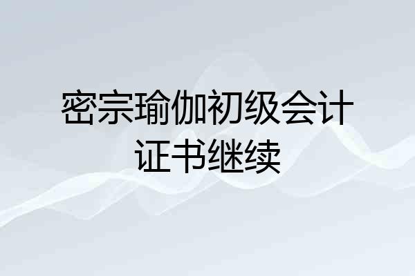 密宗瑜伽初级会计证书继续