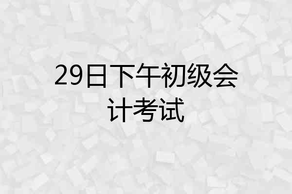 29日下午初级会计考试