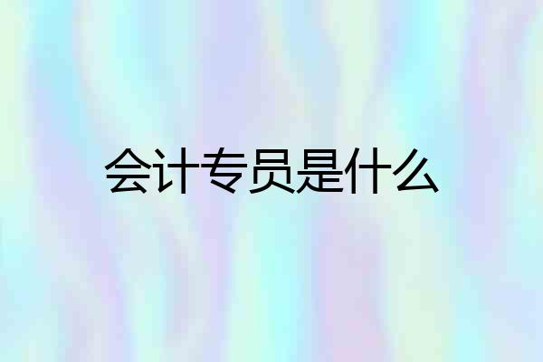 会计专员是什么
