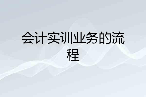 会计实训业务的流程