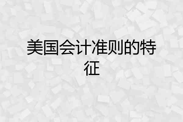 美国会计准则的特征