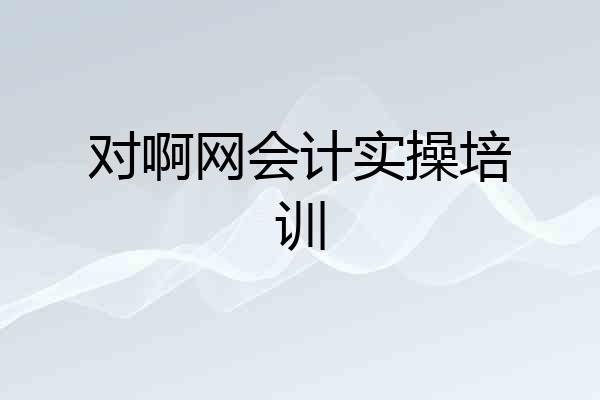 对啊网会计实操培训