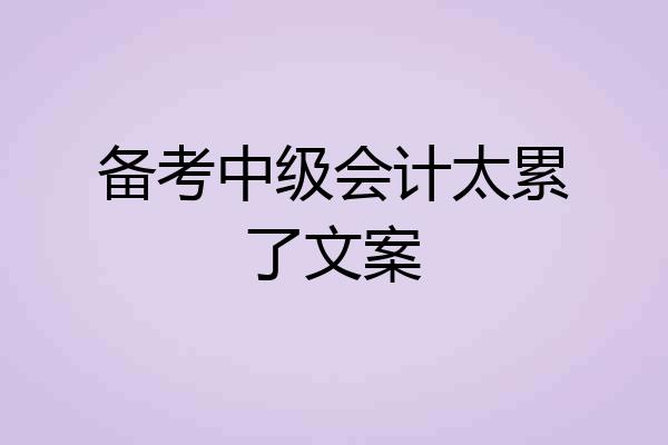 备考中级会计太累了文案