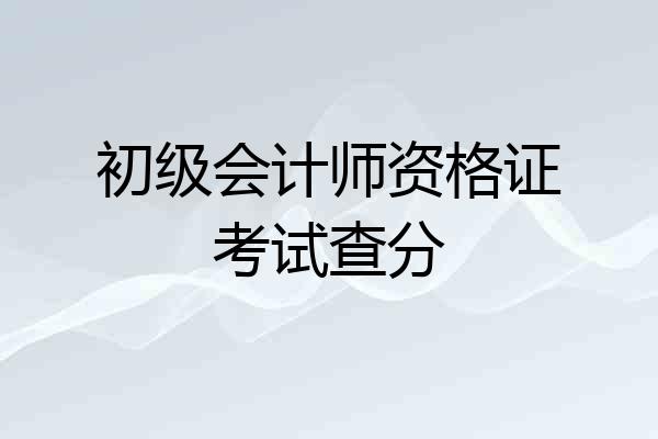 初级会计师资格证考试查分