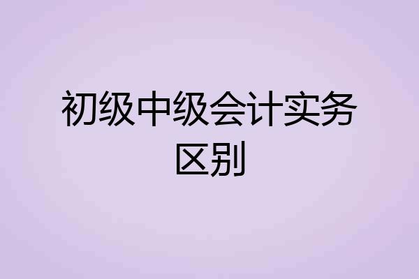 初级中级会计实务区别