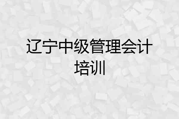 辽宁中级管理会计培训