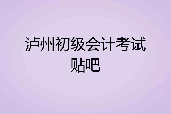 泸州初级会计考试贴吧