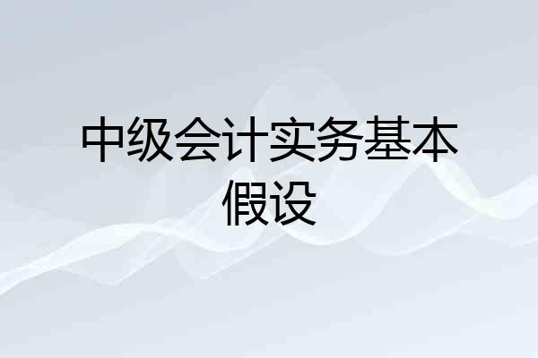 中级会计实务基本假设