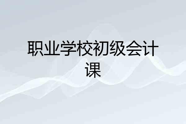 职业学校初级会计课