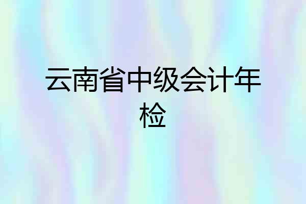 云南省中级会计年检