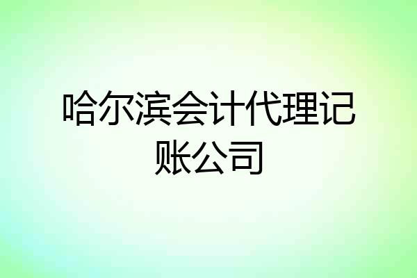 哈尔滨会计代理记账公司