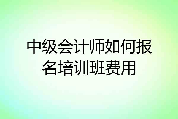 中级会计师如何报名培训班费用