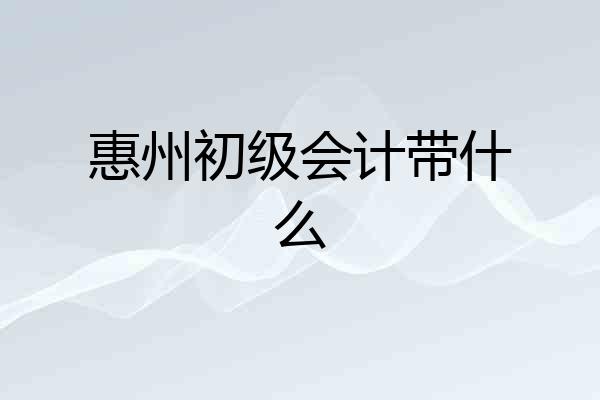 惠州初级会计带什么