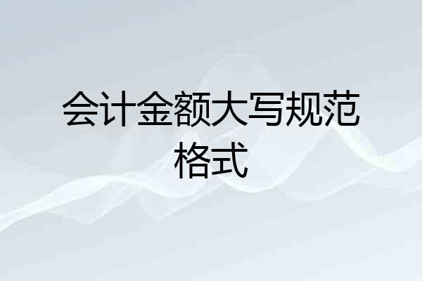 会计金额大写规范格式