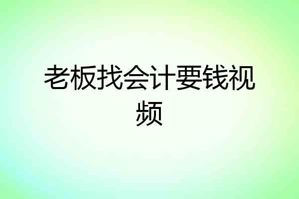 老板找会计要钱视频