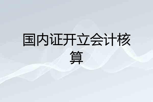 国内证开立会计核算