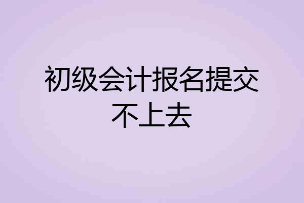 初级会计报名提交不上去