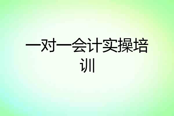 一对一会计实操培训