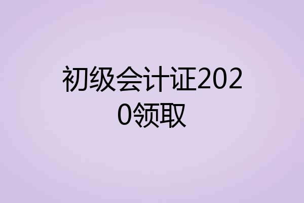 初级会计证2020领取