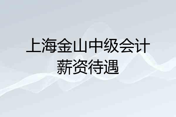 上海金山中级会计薪资待遇