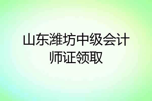 山东潍坊中级会计师证领取