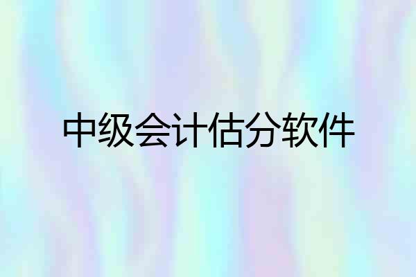 中级会计估分软件