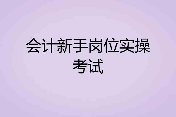 会计新手岗位实操考试