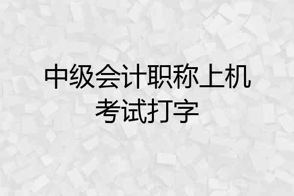 中级会计职称上机考试打字