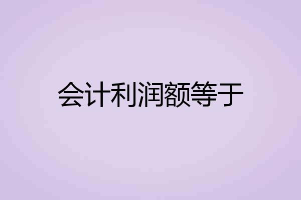 会计利润额等于