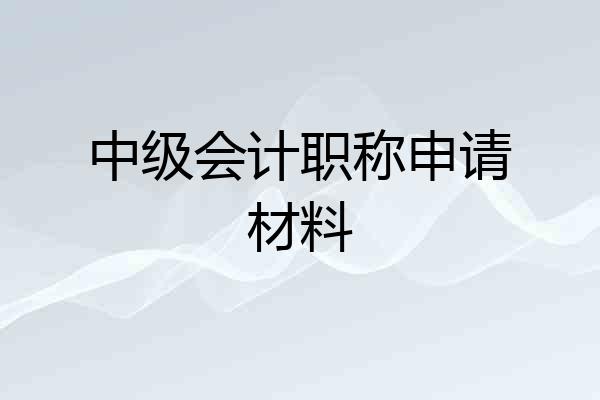 中级会计职称申请材料