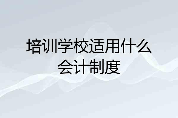 培训学校适用什么会计制度