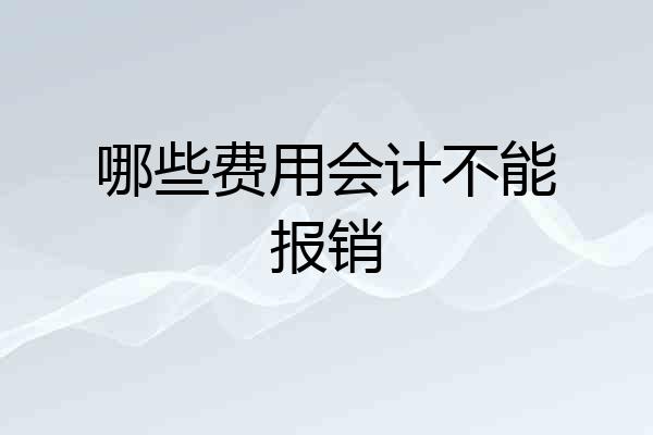 哪些费用会计不能报销