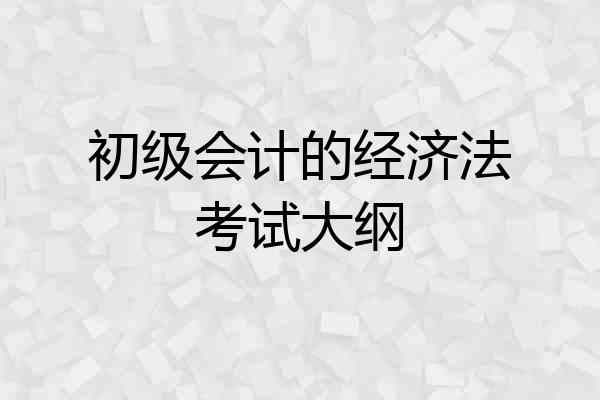 初级会计的经济法考试大纲