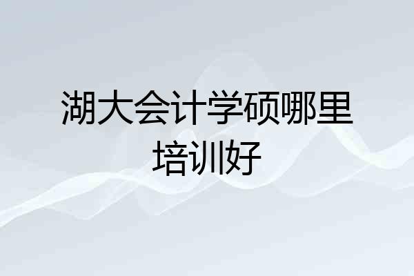 湖大会计学硕哪里培训好