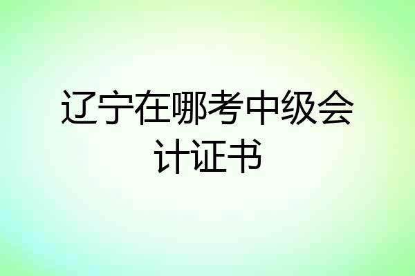 辽宁在哪考中级会计证书