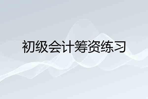 初级会计筹资练习