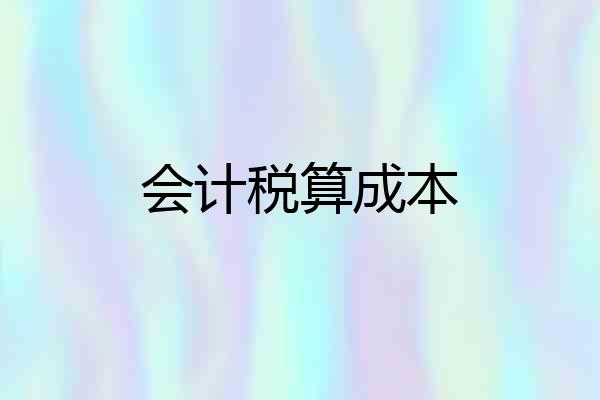 会计税算成本