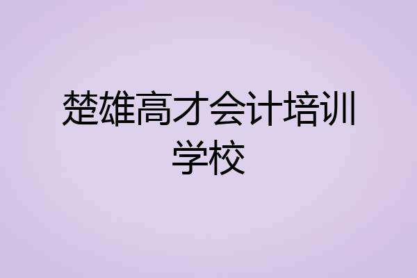 楚雄高才会计培训学校