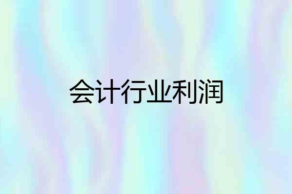 会计行业利润