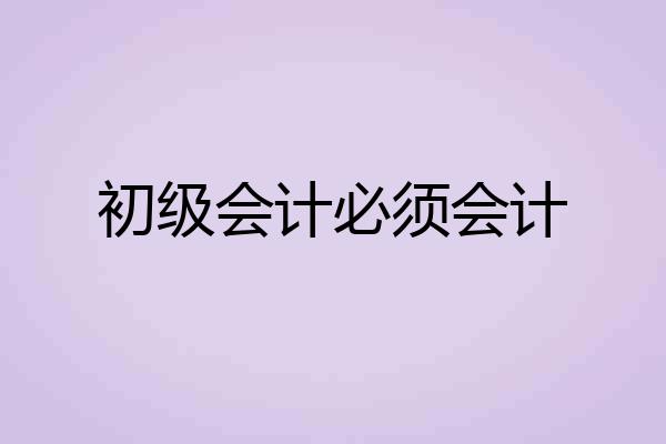初级会计必须会计