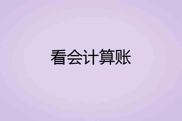 看会计算账