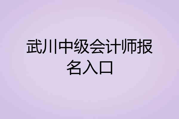 武川中级会计师报名入口