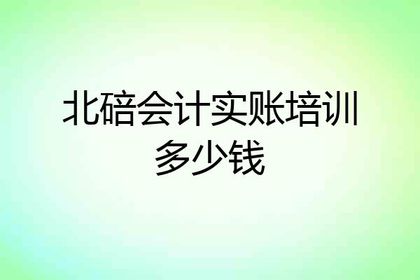 北碚会计实账培训多少钱