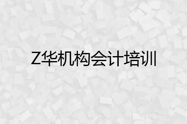 Z华机构会计培训