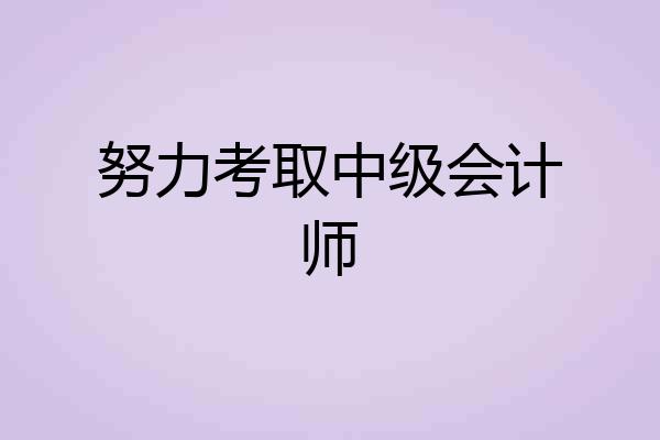 努力考取中级会计师