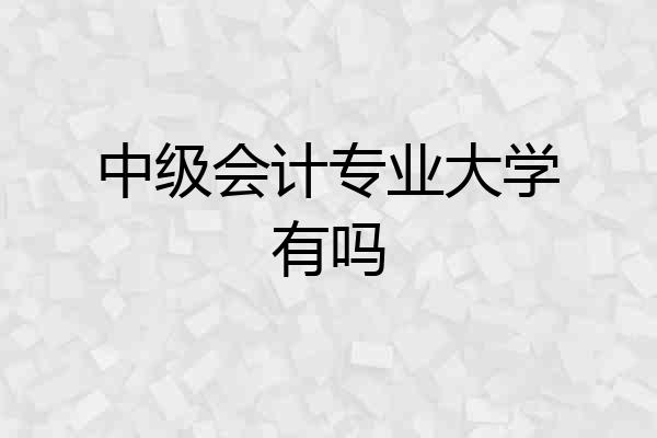 中级会计专业大学有吗