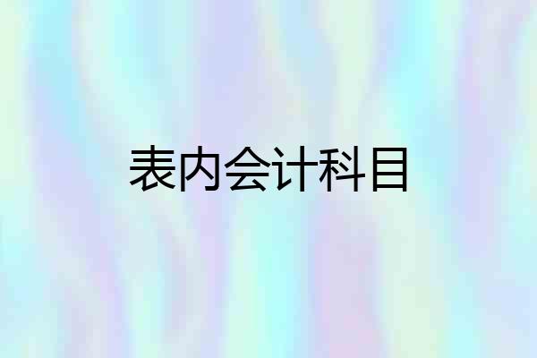 表内会计科目