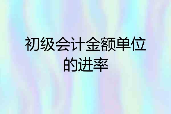 初级会计金额单位的进率